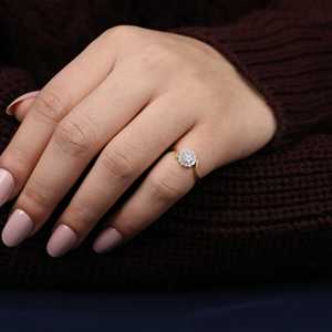 แหวนเพชรสำหรับ LR6308แต่งงานคลัสเตอร์ทำจากเพชรที่ได้แรงบันดาลใจจากดอกไม้ - Product Image 4