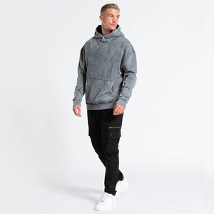 Sudadera con Capucha de Alta Calidad 2025, 100% Algodón, Lavada con Ácido, con Bolsillo Bordado, Diseño Urbano, Personalizada, Unisex, para Invierno - Product Image 5