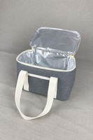 Sac isotherme tissé chiné avec double fermeture éclair et poignée en sangle pour boîte à lunch