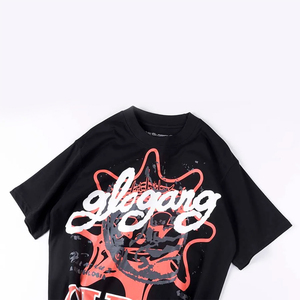 Dibujos animados de lujo diseñador caliente nuevo estilo Oem servicio hombres Graffiti 100% algodón camiseta hecha a medida transpirable cuello redondo Camiseta - Product Image 5