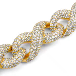 15mm Hip Hop Cuban Link Bracelet 925 Sterling gold Custom Prong Moissanite Diamond Cuban Bracelet for <b>Men</b> - Product Image 3