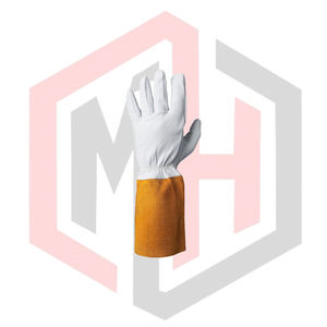 ถุงมือหนังวัวสีน้ำตาลสำหรับงานเชื่อม ทนทาน ป้องกันการฉีกขาด ป้องกันการบาด ป้องกันความร้อน สำหรับดับเพลิง หนัก 11 ออนซ์ - Product Image 2