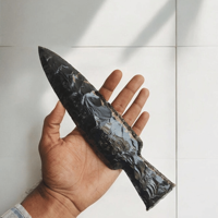 Couteau en obsidienne noire lame de poignard arme en cristal fabriquée à la main, outil de protection spirituelle, décor métaphysique, cadeau symbolique