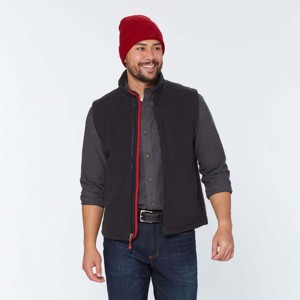 Gilet zippé en polaire pour hommes léger et personnalisé OEM Gilet matelassé chaud avec décoration de poche pour la superposition d'hiver dans les activités de plein air - Product Image 2