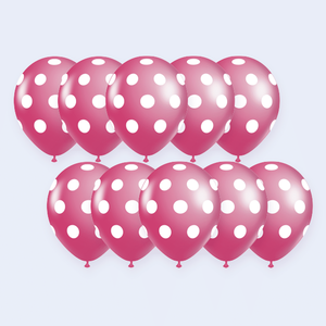 Palloncini Party Love fucsia a pois, confezione da 12 pezzi, decorazioni per feste - Product Image 1