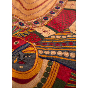 Tapiz de Pared de Tela de Algodón Estilo Bohemio con Arte Pichwai, Color Rosa y Morado, Estilo Navideño para Decoración de Interiores y Exteriores - Product Image 3