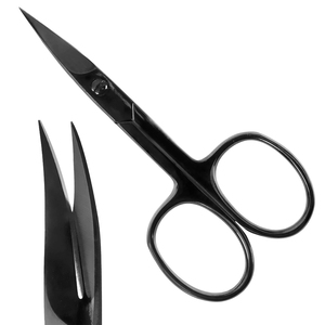 Ciseaux à ongles de précision en acier inoxydable pour droitiers, pour manucure, pédicure, sourcils et cils, extra-affûtés, noir plasma - Product Image 1