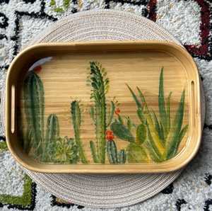 Plateau de service artisanal en bois Art Déco avec travail Meena, forme personnalisée pour la maison, la cuisine, la table à manger, utilitaire décoratif - Product Image 3