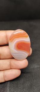 Cabujón de ágata con bandas naturales naranjas (modelo UDGEMS 138) de 5-8mm para equilibrio de energía de joyería hecha a mano a buen precio - Product Image 2