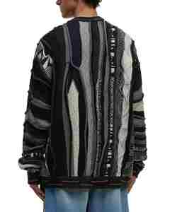 Sweat-shirt à col rond en coton 100% respirant, surdimensionné, épais, tricoté pour l'hiver, personnalisé pour homme - Product Image 4