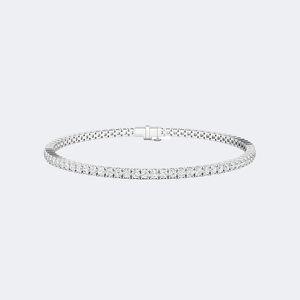 Brazalete de Tenis con Corte Redondo de 3.276 Quilates, con Piedras de Circonita Cúbica Engastadas en Puntas, Plata Pulida de Alto Brillo, Elegante Brazalete de Novia - Product Image 4