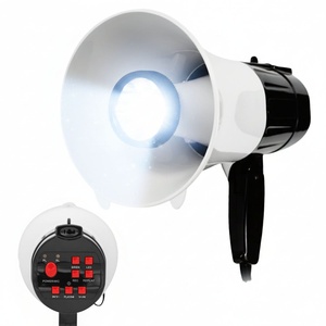 Mégaphone 5 cœurs 30W, haut-parleur PA type corne de bœuf avec portée de 800 yards, sirène et lumière LED, mini mégaphone puissant - Product Image 1