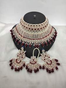 Conjuntos de pendientes de collar Bindi de acero inoxidable para mujer de 3 piezas de calidad Superior nuevo elegante piedra de circón bordada Artificial - Product Image 3