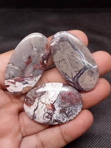 Bonne qualité belle dentelle naturelle Agate noire Cabochon gemme en vrac pour bijoux personnalisés Chakra équilibrage collectionneurs disponibles - Product Image 2