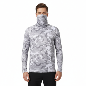 Camisa de Pesca Sublimada Personalizada de Manga Larga, Ligera, para Exteriores, con Camuflaje, 100% Poliéster, UPF 35, Impresión por Transferencia de Calor, Venta al Por Mayor - Product Image 1