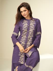 Soie chinon de qualité supérieure avec broderie, costume pour femme, fabricant et fournisseur de mode de Surat - Product Image 3