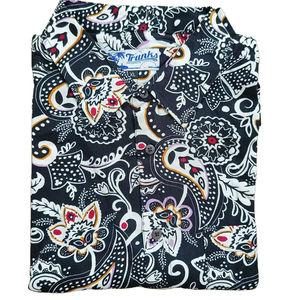 Camisa de Manga Corta para Hombre, 100% Algodón Satinado, Estampado AOP, Diseño Sólido, Transpirable, Sostenible, Casual, Cuello Camisero - Product Image 2