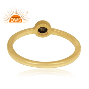 แหวนซ้อนพลอยไพไรต์ธรรมชาติชุบทอง18K จากนักออกแบบล่าสุด - Product Image 2