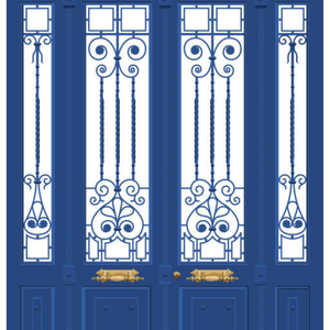 Portes de portail en fer design inspiré de la photo avec des rouleaux fabriqués à la main et une finition métallique luxueuse pour les entrées modernes - Product Image 2