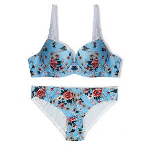 Sujetador estampado de flores con conjunto de bragas Trajes de mujer sexy de alta calidad Bikini de dos piezas Conjuntos de traje de baño breve para mujer - Product Image 3