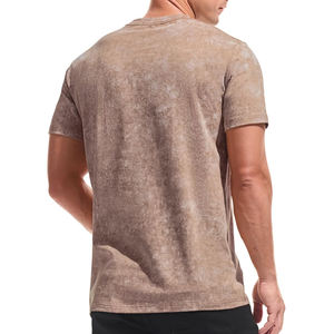 Camiseta de lavado ácido informal y para exteriores para hombre 100% algodón de punto transpirable y de secado rápido a la venta - Product Image 4