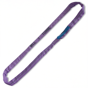 Eslinga de elevación de 1 tonelada, tela de poliéster (PES) de alta tenacidad, cincha de bucle continuo, color morado, grilletes - Product Image 2