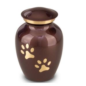 Urnes funéraires en laiton avec un beau design de patte dorée et une finition de couleur brune pour les cendres humaines à bas prix - Product Image 1