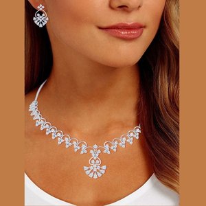 Juego de Collar de Diamantes en Oro Amarillo y Rosa de 14 Quilates, Joyería Fina Clásica con Perlas para Regalo de Boda o Fiesta, Precio al por Mayor - Product Image 3