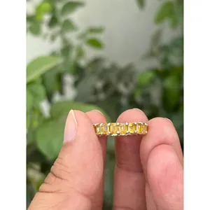 Natural Sapphire Eternity Band Ring 925 Sterling Silver Handmade Gemstone Band Ring Wholesale Jewelry Supplier - Product Image 3