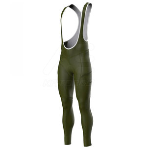Cuissard de cyclisme vert olive pour homme, respirant, anti-humidité, long, en spandex et polyester, taille adulte, sans coutures - Product Image 1