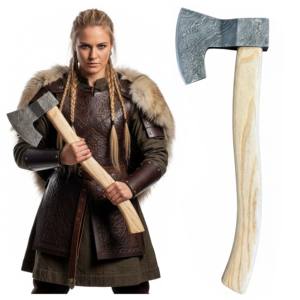 Hache de camping en acier Damas durable à usages multiples - Product Image 1