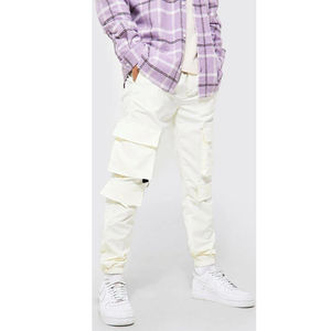 <b>Slim</b> <b>fit</b> cotton cargo trousers for <b>men</b> in <b>jogger</b> style, casual pants with side pockets and OEM customization. - Product Image 3