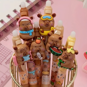 Stylos gel bleus effaçables avec motif Capybara pour l'école et le bureau - Product Image 2