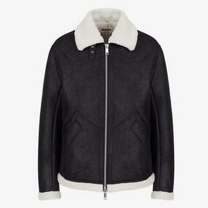 Veste bomber en peau de mouton véritable de qualité supérieure, chaude pour l'hiver, col montant, fourrure de mouton, approvisionnement direct d'usine - Product Image 6