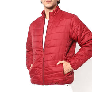 Custom Logo OEM Printed Canvas Stand Collar Puffer <b>Jacket</b> for Men's Quick Dry Breathable Casual Winter with Pockets - Product Image 1