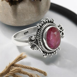 Luxury Fine <b>Jewelry</b> Ruby Ring 925 Sterling Silver Natural Gemstone Ring <b>Handmade</b> <b>Jewelry</b> for Wedding Engagement Ring for Woman - Product Image 5