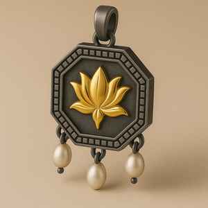 Pendientes de tuerca finos de Plata de Ley 925 creativos hechos a mano, diseño Floral, colgante de dos tonos, ajuste de bisel geométrico para Vintage - Product Image 2