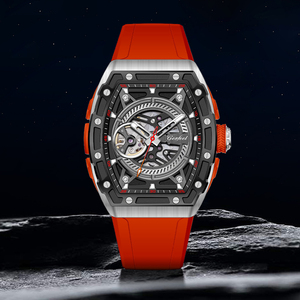 Luxury <b>Rubber</b> Band <b>Watch</b> Sports Mens <b>Watch</b> Stainless Steel Fashion ZH-343 Mechanical Wristwatches OEM ODM - Product Image 2