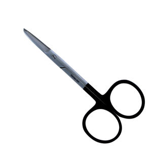 กรรไกรสำหรับผ่าตัดแบบมืออาชีพขนาด4นิ้วแหวนเคลือบสีดำสำหรับเย็บแผลเย็บแผลทำจากเหล็กเยอรมัน - Product Image 1