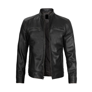 Blousons bombardiers d'hiver pour hommes Blouson en cuir noir avec broderie en PU Service OEM Taille XS - Product Image 3