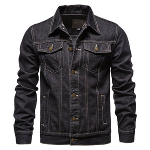 Veste en jean bleue pour homme, vintage, décontractée, coupe ajustée, coupe ample, robuste, rétro, streetwear, usée, vêtement d'extérieur quotidien - Product Image 3
