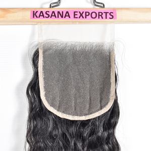 ผมต่อแบบลูกไม้ 5x5 คุณภาพสูง แบบธรรมชาติ สีดำ สำหรับผู้หญิงผิวสี ผมแท้ แบบลอนลึก  ไม่ผ่านกระบวนการใดๆ จากวัดอินเดีย - Product Image 4