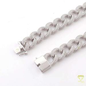 Collier plaqué or de coulée de chaîne à maillons cubains en diamant cultivé en laboratoire d'excellente qualité pour les événements sociaux - Product Image 4