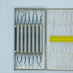 Lot de 7 CURETTES DENTAIRES PARODONTALES GRACEY SET de 7 INSTRUMENTS DENTAIRES DOUBLE END Grip Instruments dentaires à double extrémité - Product Image 6