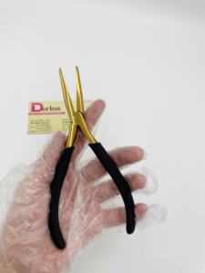 Cinta multifunción en Alicates para extensiones de cabello, herramientas para extensiones de cabello de salón de Plasma dorado, abrazadera, Micro anillos, abridor de cuentas, alicates de cierre - Product Image 5