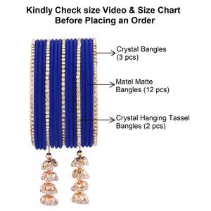 Brazalete DE BODA indio Brazalete de metal nupcial de cristal de diamantes de imitación con borla colgante Pulsera India Fabricante mayorista Joyería - Product Image 5