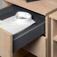 Emuca Gris Antracita Acero Vértice Push Sincro 3D Altura Regulable Cajoneras Exterior 40 kg Capacidad 350 mm Profundidad