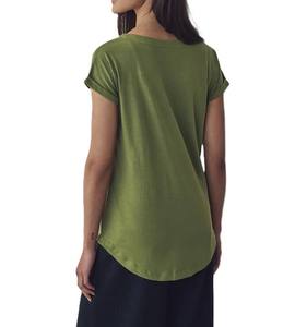 Latest Design Oversize <b>Ladies</b> Street Wear Women Short Sleeve Custom 100% Cotton Women <b>T</b>-<b>shirts</b> <b>Summer</b> Wear Crew-Neck Casual Wear - Product Image 2