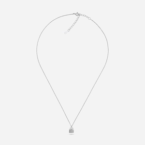 Colgante de Plata 92.5 con Cadena, Chapado en Oro de 18K, Platino y Rodio, Diseño Geométrico Moderno con Circonita, Diamante y Perla para Regalo - Product Image 4