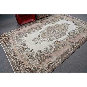 Tapis turc vintage 5,7x9,4 pi (175x288 cm), tapis persan brun - Product Image 2